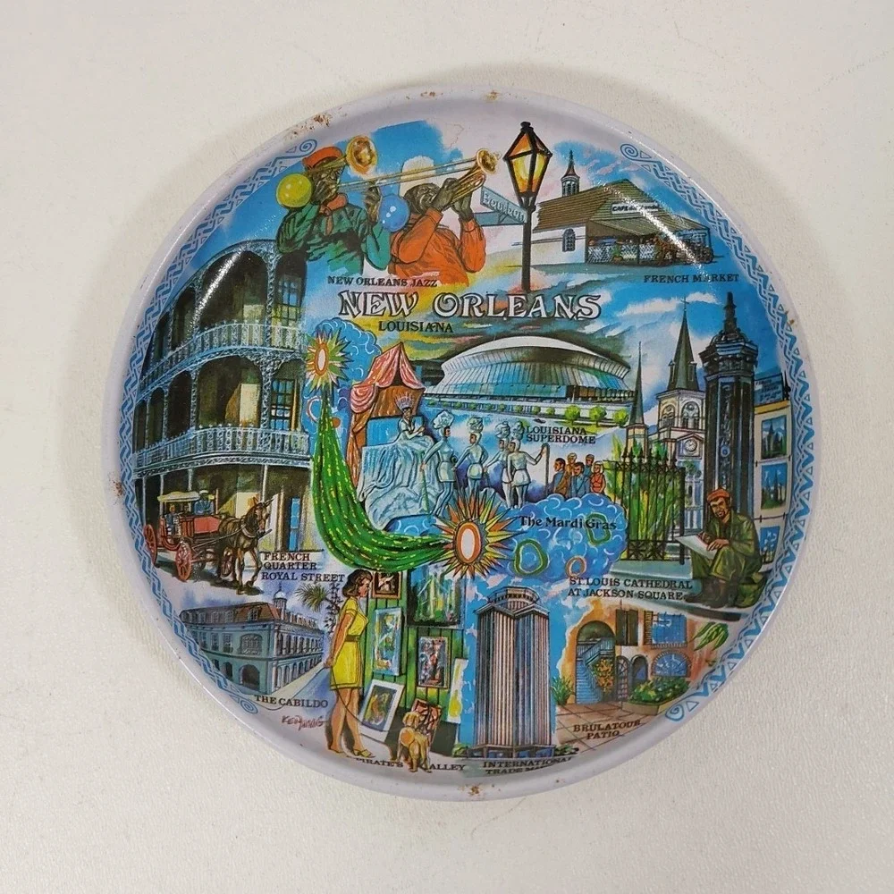 Vintage Souvenir New Orleans Metal‎ Tray